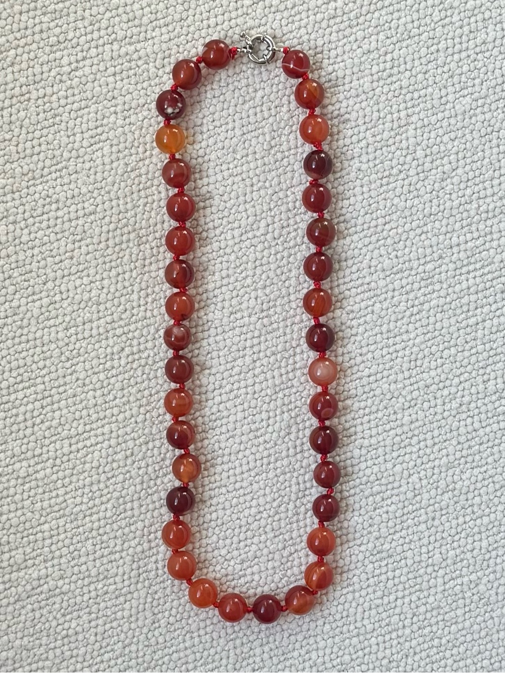 NWOT Tuckernuck Burnt Orange and Red Stripe Agate Necklace